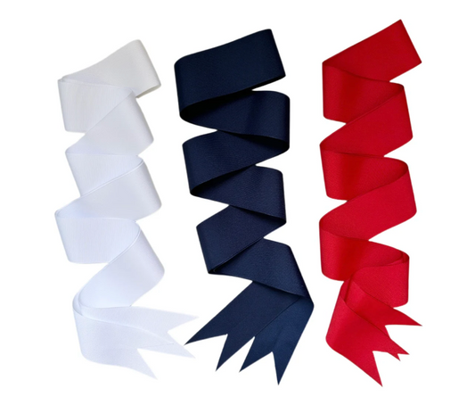 Red, White & Navy Long Grosgrain Ribbon Pack