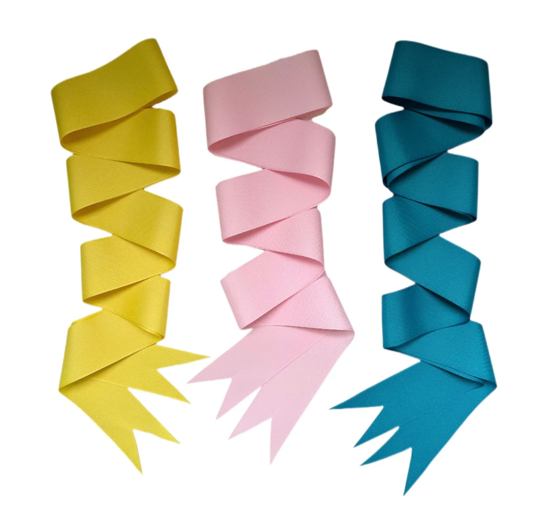 Bright Blue, Pink & Yellow Grosgrain Ribbon Pack