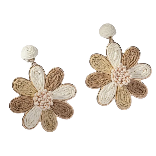 Natural Flower Woven Earrings