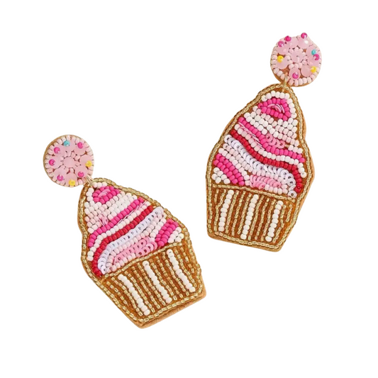 Pink Cupcake Earrings