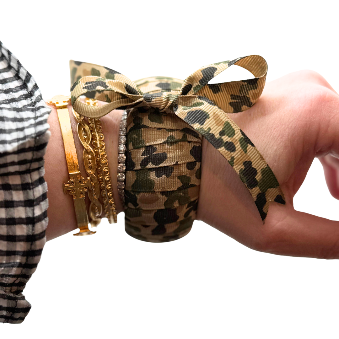 Camo Ribbon Bangle Bracelet