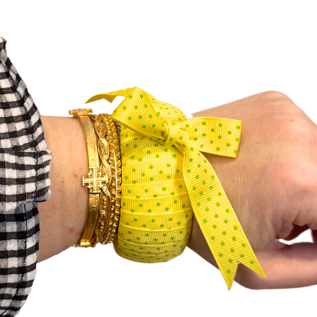 Yellow & Green Ribbon Bracelet