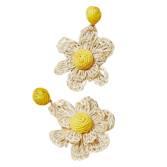 Daisy Woven Flower Earrings