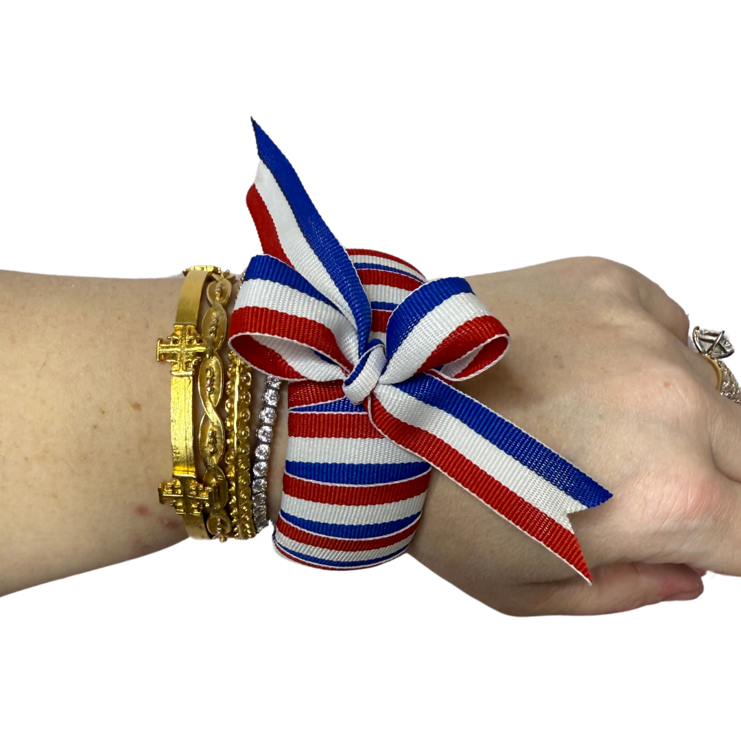 Red White & Blue Ribbon Bracelet